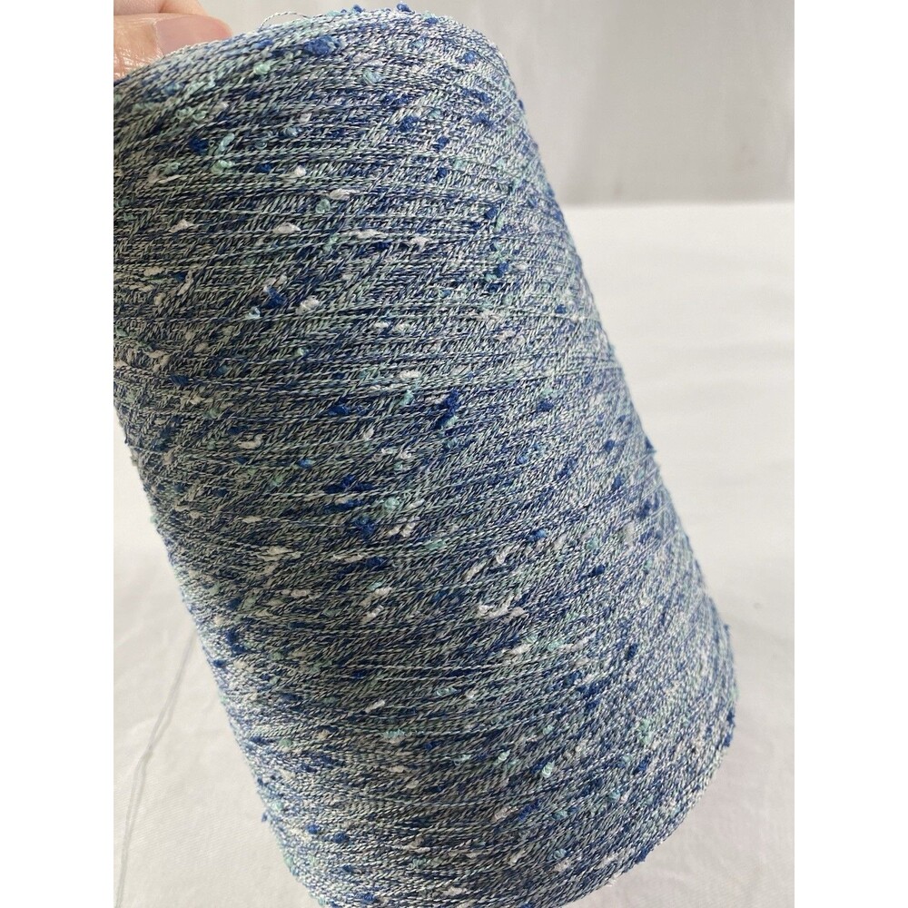 Fancy Cone Yarn Blue Slub Thread Clothes Needlework NW 450g #930